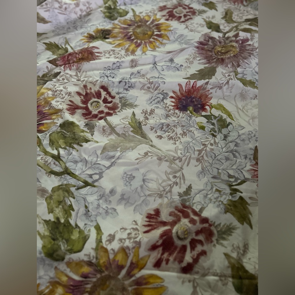 Pottery Barn Organic Cotton Floral Duvet Cover – Full/Queen Cottage core 💫‎ jj - Picture 2 of 5